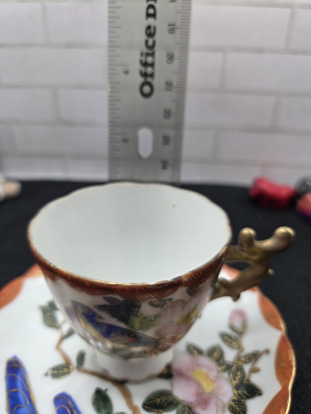 Vintage Merit China Occupied Japan Hand-Painted Porcelain Tea Cup And Saucer - Picture 6 of 7